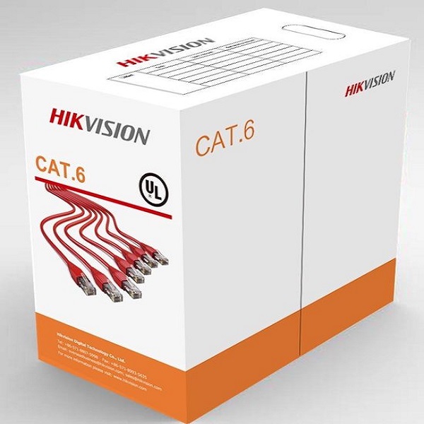 Hikvision DS 1LN6 UU 1 Hikvision DS-1LN6-UU UTP CAT 6 PVC kabel in doos 305 meter
