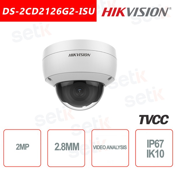 Hikvision DS 2CD2126G2 ISU 1 Hikvision DS-2CD2126G2-ISU 2.8mm 2mp Ultra Low Light domecamera