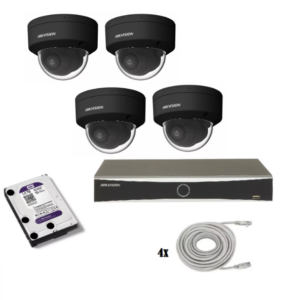 Hikvision beveiligingscamera set met 4 x Hikvision DS-2CD2146G2H-ISU zwart