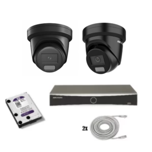 Hikvision beveiligingscamera set met 2 x DS-2CD2347G2H-LIU zwart