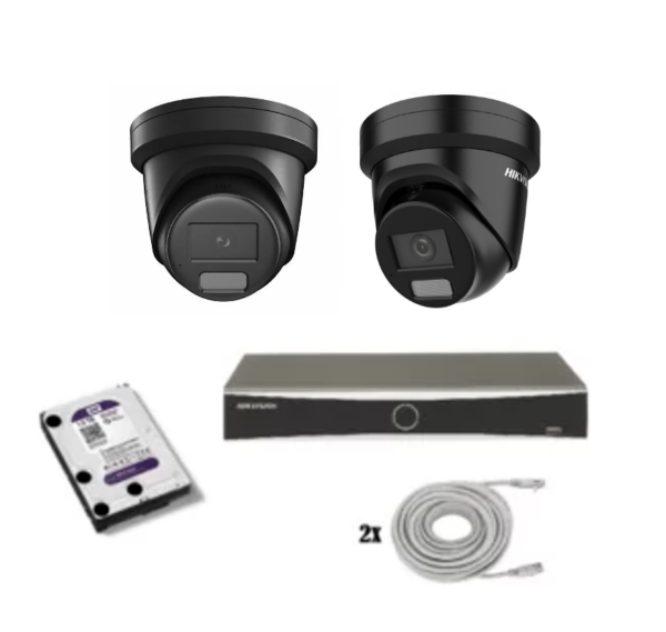 Hikvision beveiligingscamera set met 2 x DS-2CD2347G2H-LIU zwart