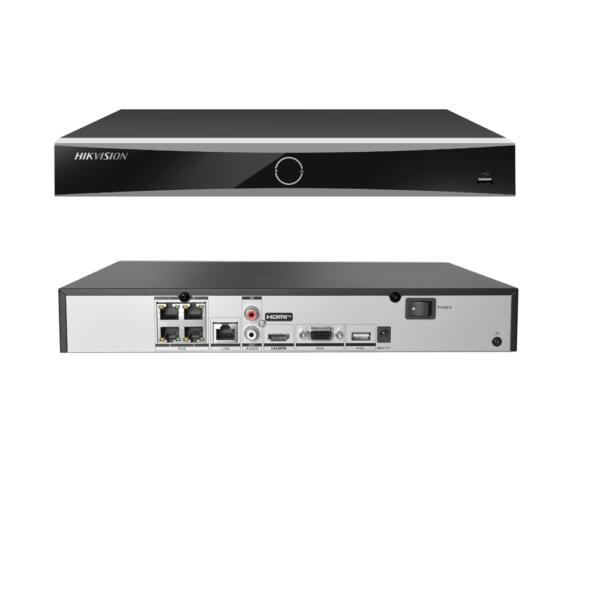 Hikvision DS 7604NXI K1 voor en achterkant Hikvision DS-7604NXI-K1-4P 4-kanaals AcuSense PoE NVR