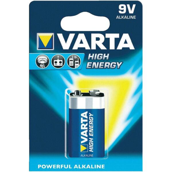 Varta High Energy batterij 9V 1 Varta High Energy batterij 9V