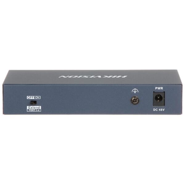 Hikvision DS 3E0106HP E 2 Hikvision DS-3E0106HP-E 4-poorts Ethernet Unmanaged PoE switch, extend functie