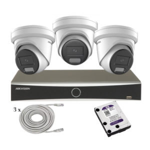 Hikvision beveiligingscamera set met 3 x DS-2CD2347G2H-LIU wit