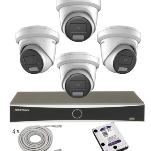 Hikvision beveiligingscamera set met 4 x DS-2CD2347G2H-LIU wit