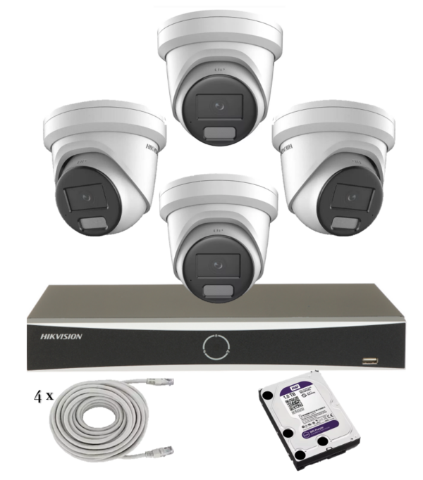 Hikvision beveiligingscamera set met 4 x DS-2CD2347G2H-LIU