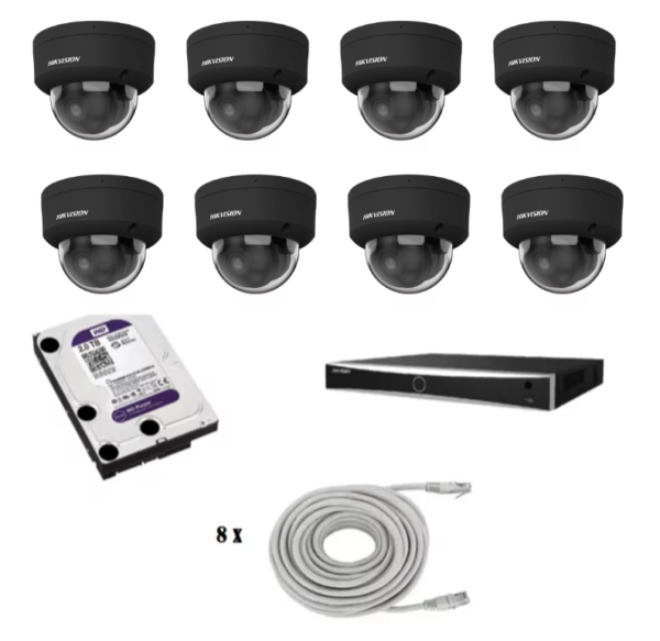 Hikvision beveiligingscamera set met 8 Hikvision DS-2CD2186G2H-ISU zwart