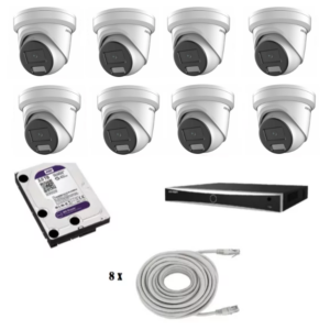 Hikvision beveiligingscamera set met 8 Hikvision DS-2CD2346G2H-IU wit