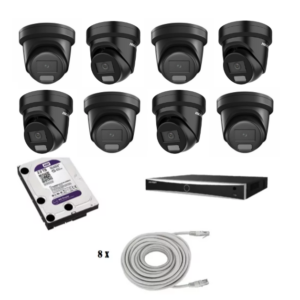 Hikvision beveiligingscamera set met 8 x DS-2CD2347G2H-LIU zwart