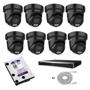 Hikvision beveiligingscamera set met 8 x Hikvision DS-2CD2386G2H-IU Zwart