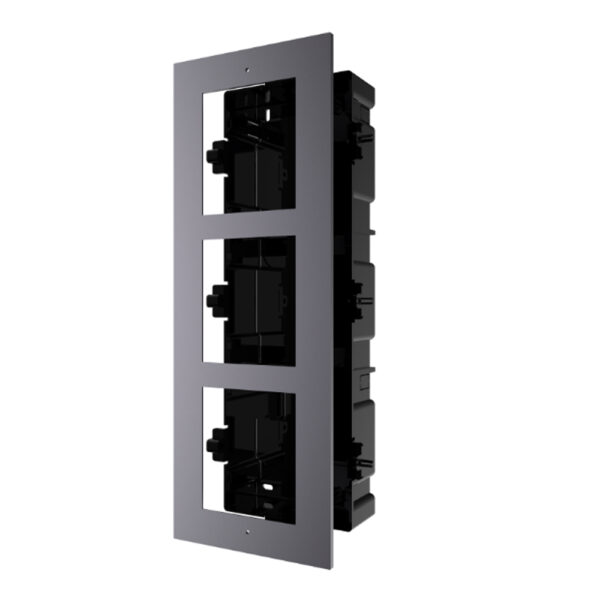 Hikvision DS-KD-ACF3/S Roestvrijstalen Coverplaat & 3-Module Montager Frame