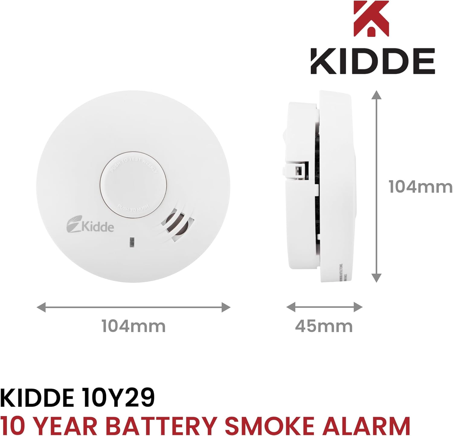 Kidde 10Y29 2-Pack Rookmelders – Optisch – 10 Jaar Batterij – Met Montagemateriaal - Afbeelding 4