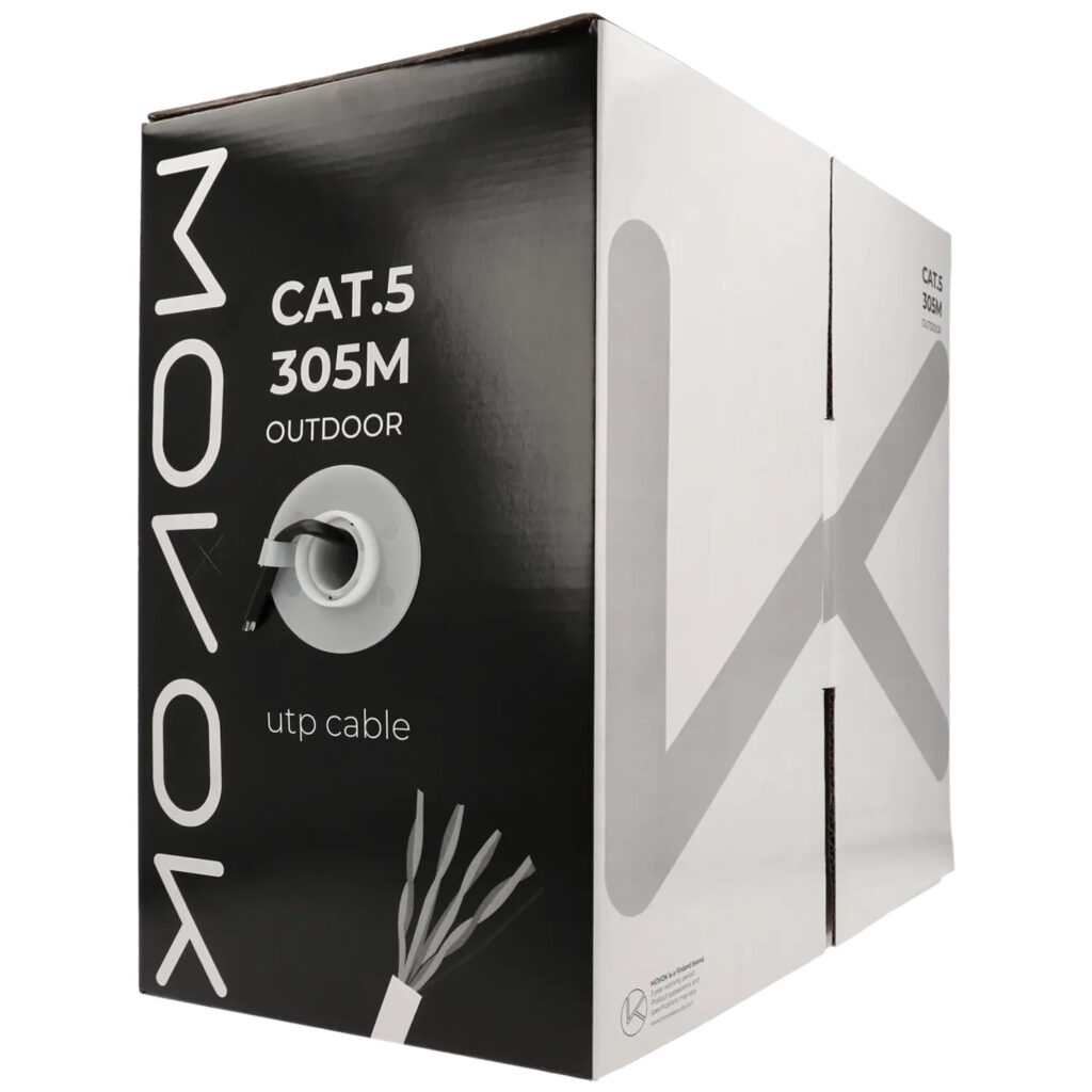 MOVOK VK-UTP-305M-CAT5E-CCA-OUT CAT5e UTP Buitenkabel 305 meter MOVOK VK-UTP-305M-CAT5E-CCA-OUT CAT5e UTP Buitenkabel 305 meter